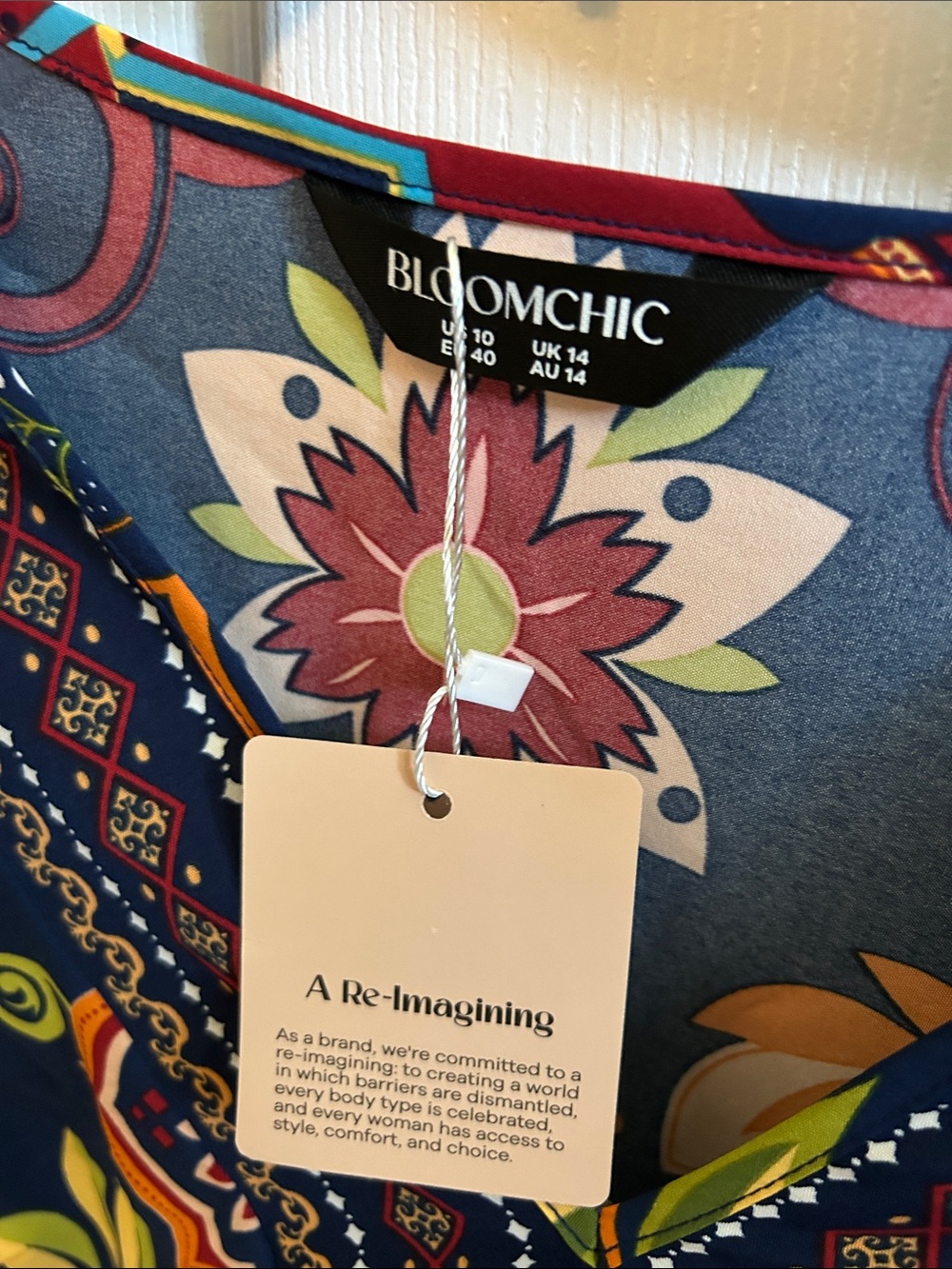 BloomChic Navy Midi Dress with Multicolor Floral Print - Picture 3 of 3